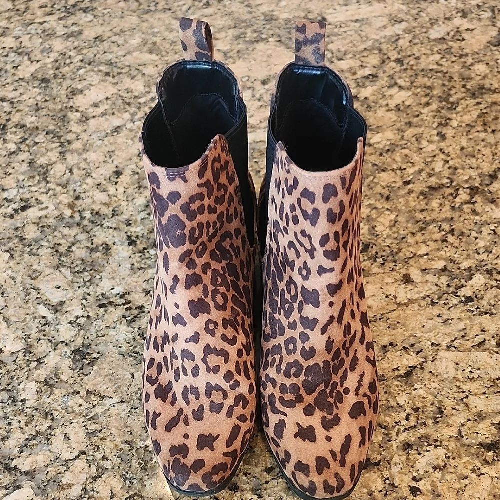 Target Leopard Print Boots with Black‎ Accents